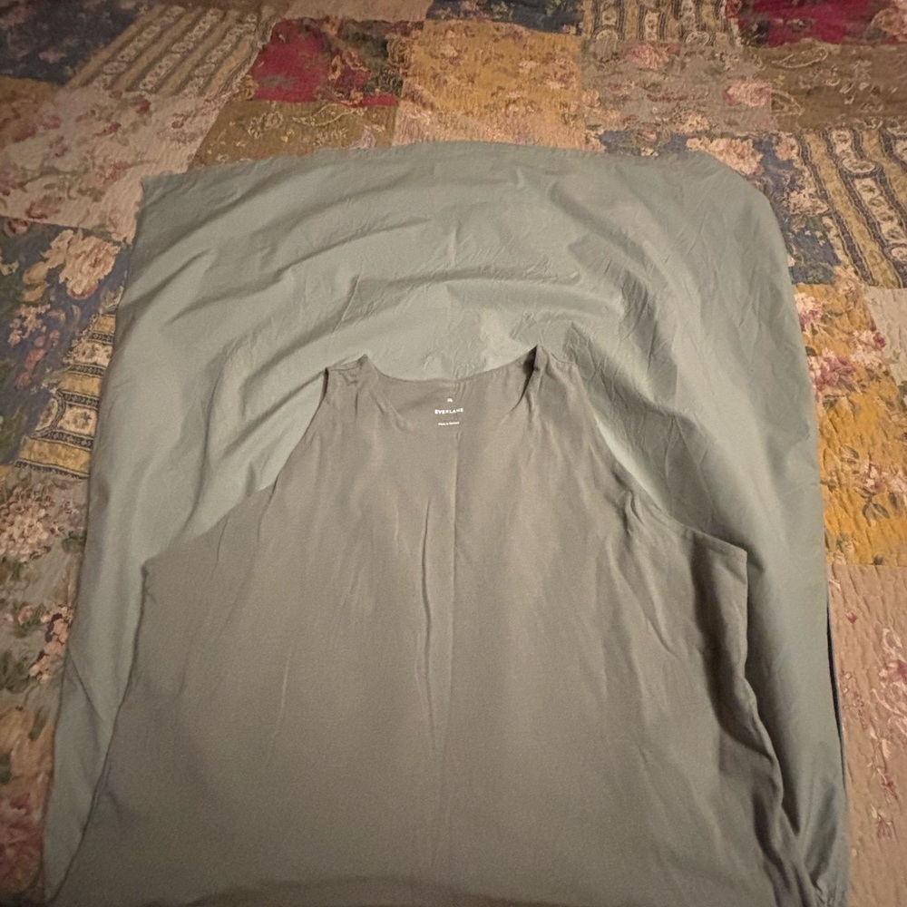EVERLANE Riviera Supima High-Neck Dress XXL Sage NWOT stock photos for color